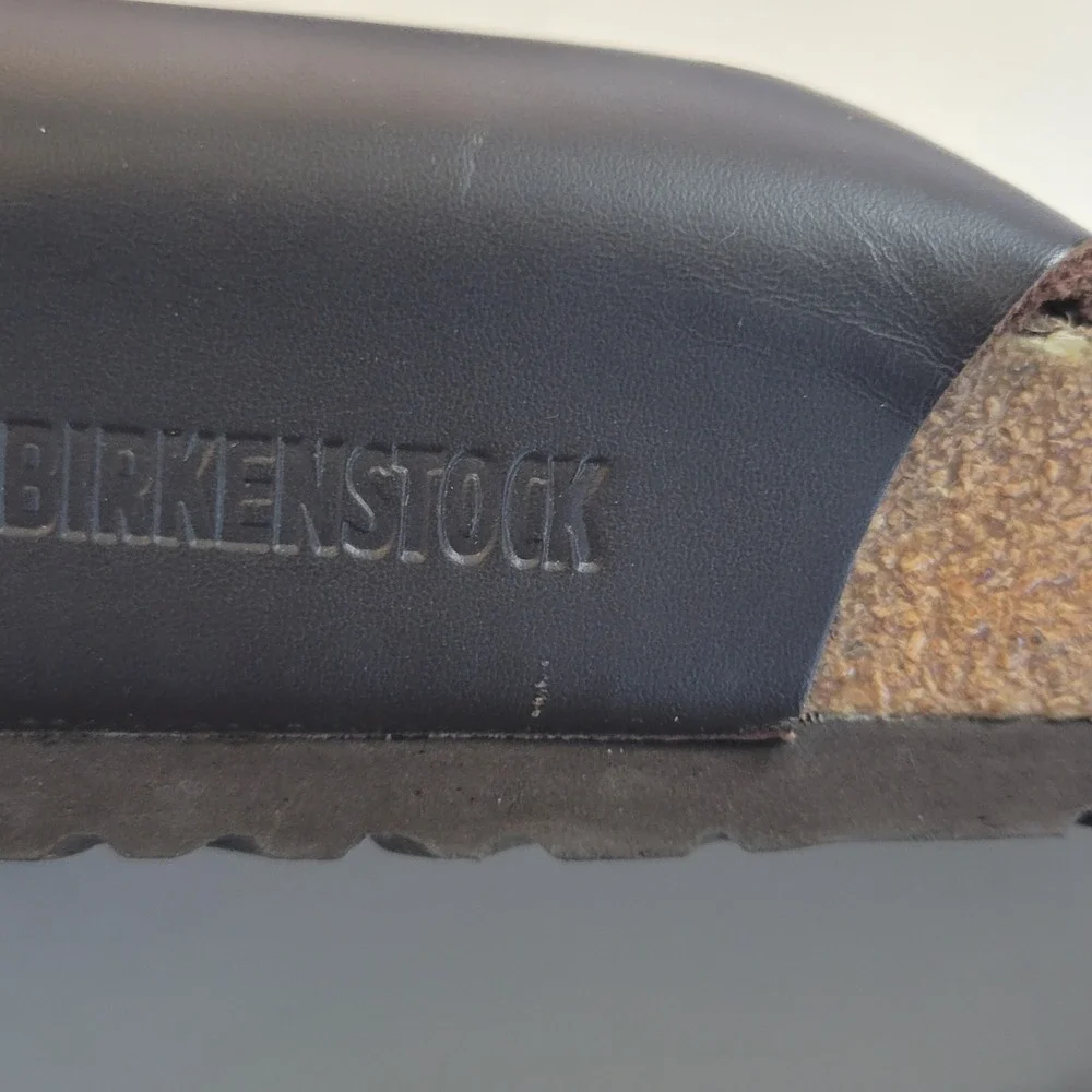 Birkenstock Milano Mens 11 Brown Black Leather Slingback Sandals 44 L13 M11